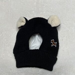 Adorable Black and Cream Kids Knit Hat